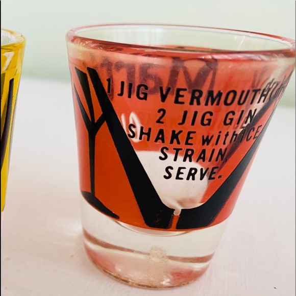 3 Vintage Martini 🍸& 🥃 Whiskey Sour Shot Glasses - Picture 7 of 16